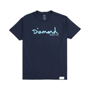Mens Diamond Supply Co. Logo Graphic Short Sleeve Crew Neck Tee in Navy